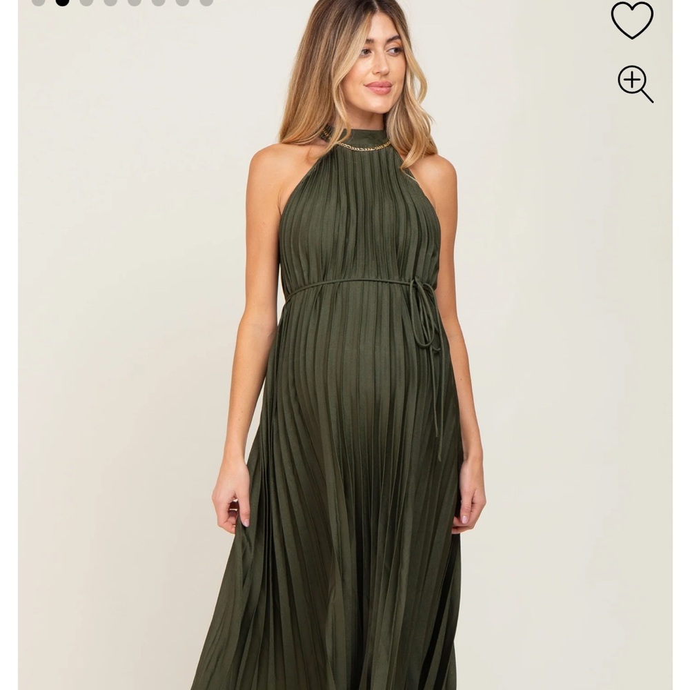 Pinkblush Maternity Olive Pleated Halter Dress